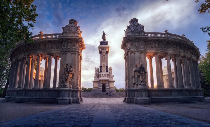Monument to Alfonso XII in Retiro Park, Madrid, Spain