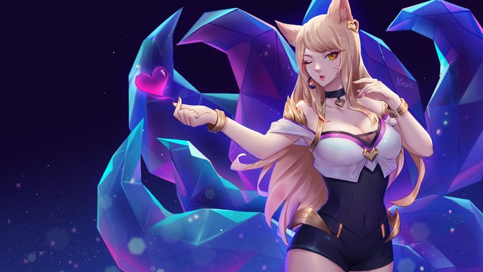 Ahri from League of Legends with fox ears