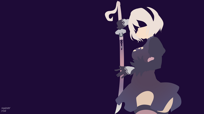 2B from Nier: Automata with a sword