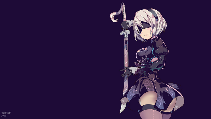 4K 2B from Nier Automata Minimalist Art