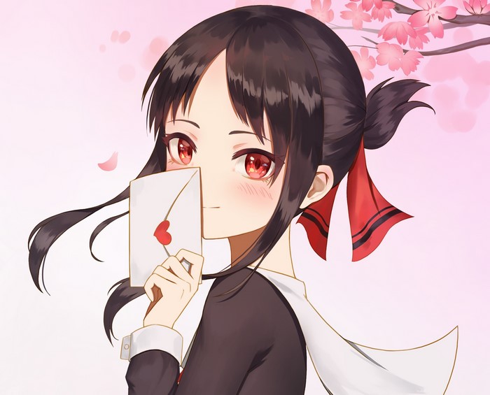 Kaguya Shinomiya from Kaguya-Sama: Love is War holding a letter