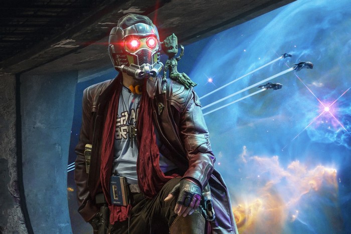 Star-Lord and Baby Groot from Guardians of the Galaxy