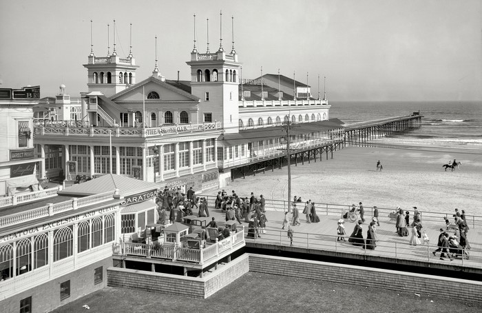 The Saratoga Club and Pier on a Beach
