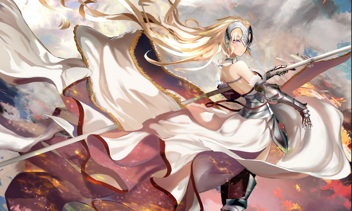 Jeanne d'Arc from Fate/Apocrypha with a spear