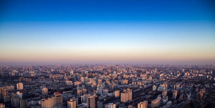 4K Cityscape with Buildings and Sky