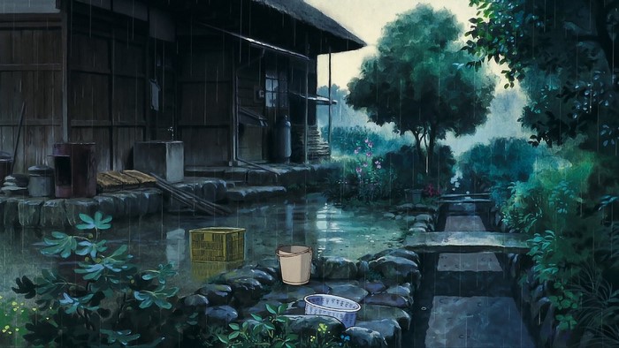 Anime Outdoors My Neighbor Totoro Trees Bucket Rain House Rare Gallery Hd Wallpapers