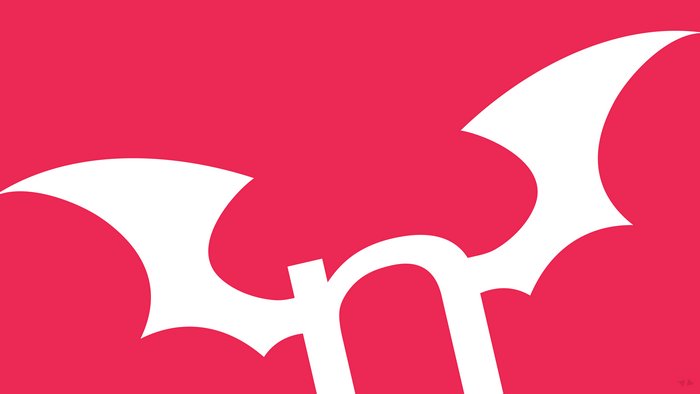 White wings logo on pink background