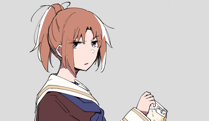 Nakagawa Natsuki from Hibike! Euphonium holding a snack