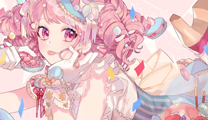 Aya Maruyama from BanG Dream! with sweets