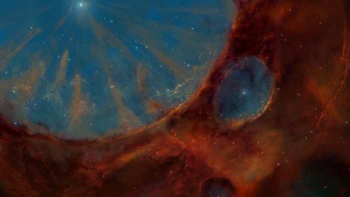 Space art of a planetary nebula by JoeyJazz