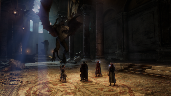 Dragon's Dogma: Dark Arisen - Dragon fight in ancient hall