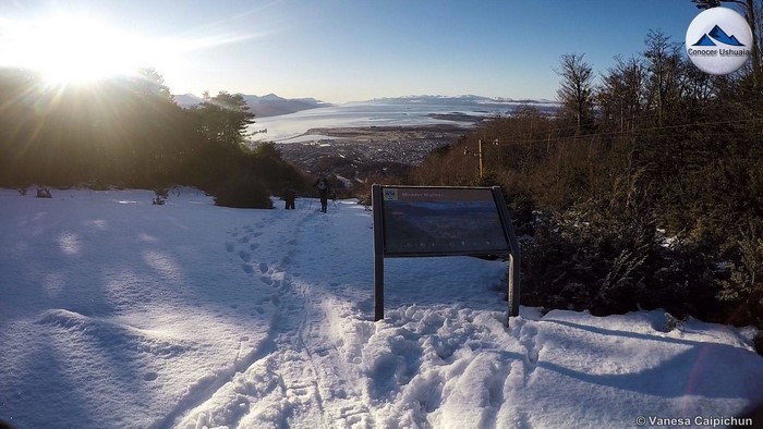View of Ushuaia from a snowy viewpoint