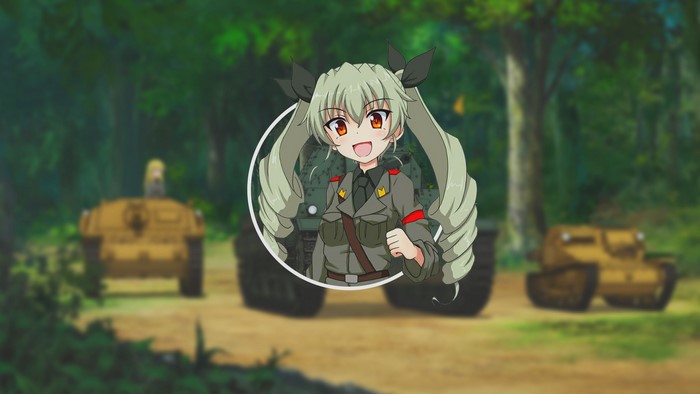 Anchovy from Girls und Panzer with tanks
