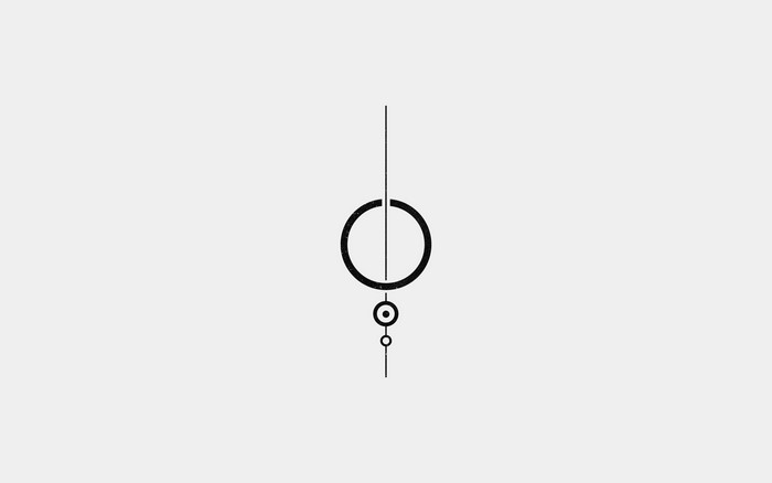 Minimalist geometric design with circles and lines