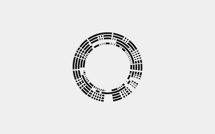 Monochrome circular abstract design