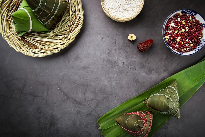 4K rice, leaves, food, fruit, baskets