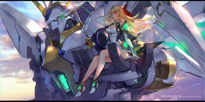 Mythra from Xenoblade Chronicles 2 on a robot