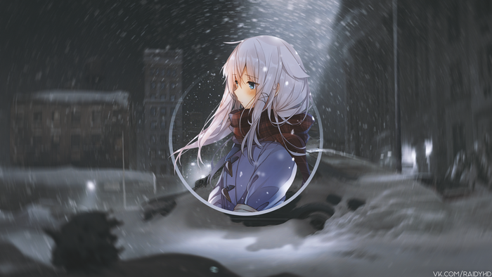 Anime girl in snow