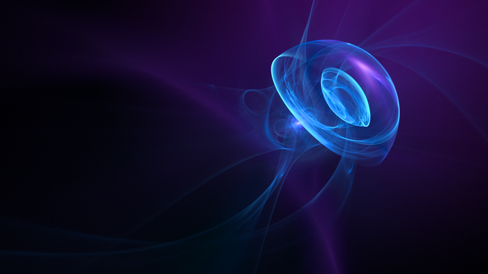 Abstract fractal art with blue and purple swirls