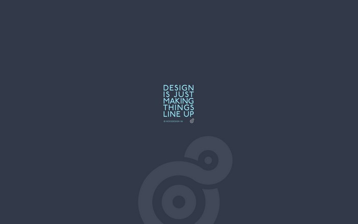 Minimalist typography with a quote about design