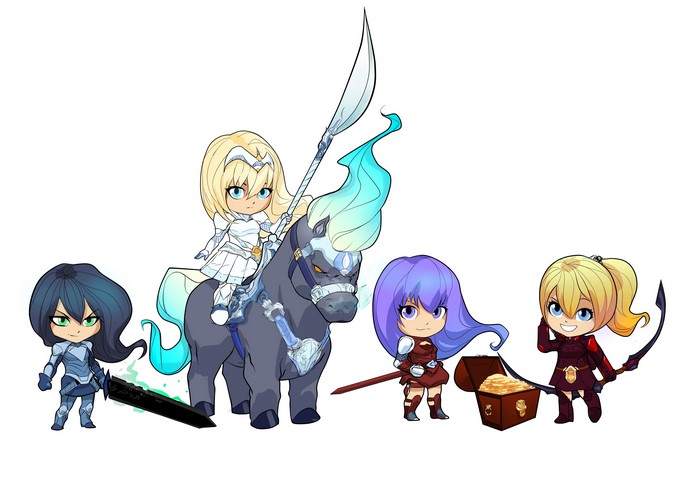 4K Fantasy Warriors with Horse and Treasure