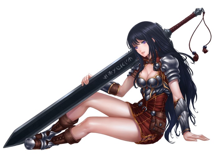 Fantasy warrior girl with large sword