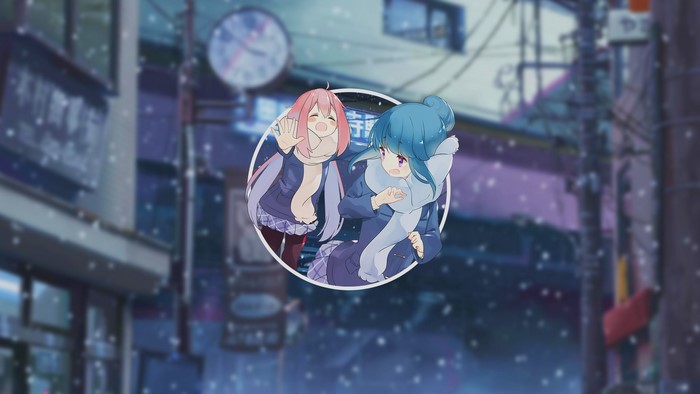 Nadeshiko and Rin from Yuru Camp in winter