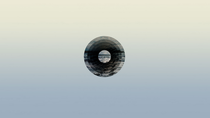 Concentric circles with ocean waves