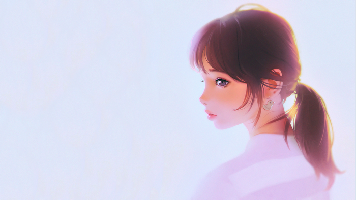 Digital art of a woman with a ponytail