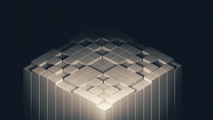 3D Abstract Cubes Geometry Digital Art