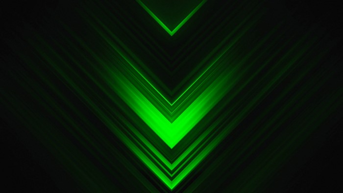 Abstract green digital art with V shape