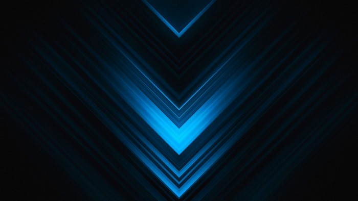 Abstract blue digital art with light streaks