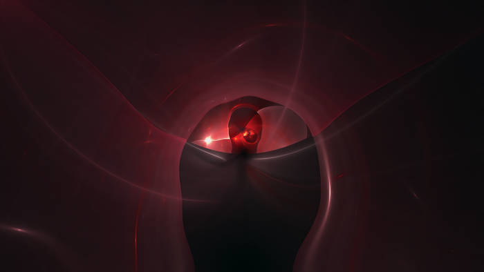 Abstract Red Fractal Tunnel