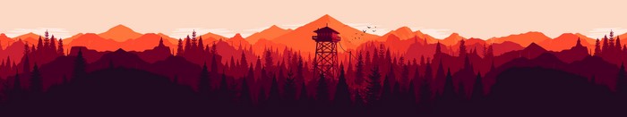 4K Ultra-wide Artwork of Forest and Mountains