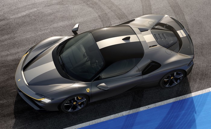 Ferrari SF90 Stradale on a race track