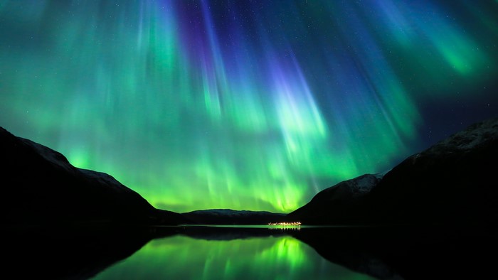 Aurora Borealis over Kattfjord, Norway