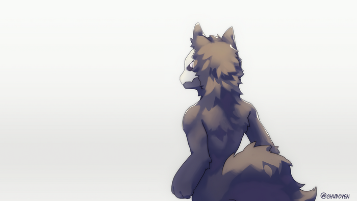 4K Anthro Furry Character Side View