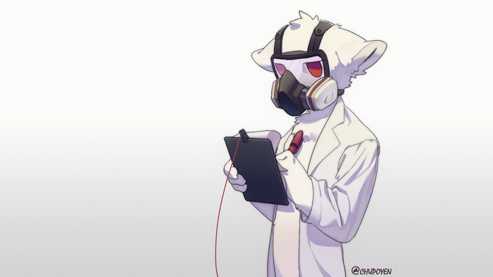 Anthro Character in Lab Coat and Mask 4K