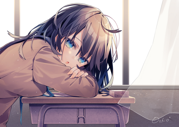 4K Anime Girl by Oshio in School Uniform