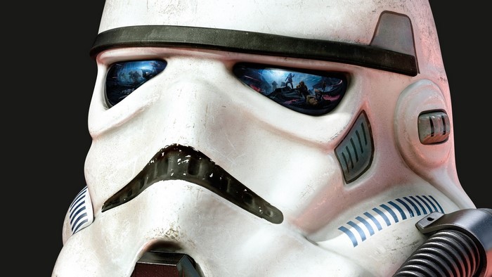 Stormtrooper helmet with battle reflection