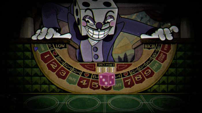 King Dice from Cuphead on a Casino Table