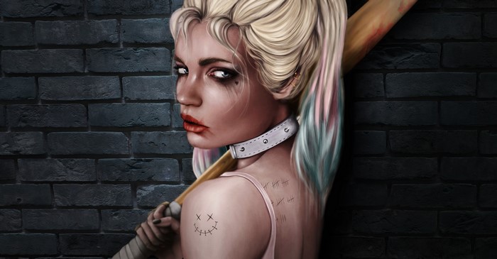 Harley Quinn with a baseball bat