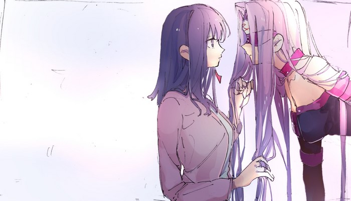 Matou Sakura and Rider from Fate/Stay Night