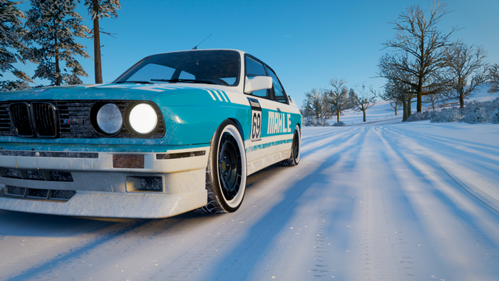 BMW E30 M3 from Forza Horizon 4 in snow