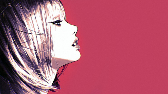 Woman in profile by Ilya Kuvshinov