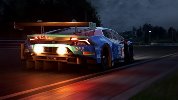 Lamborghini Huracan GT3 racing at night