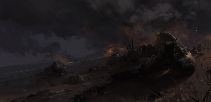 Su Jian in a desolate landscape