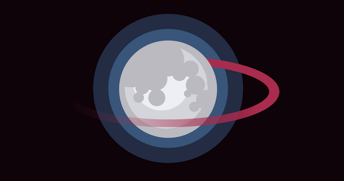 Minimalist Moon with Rings