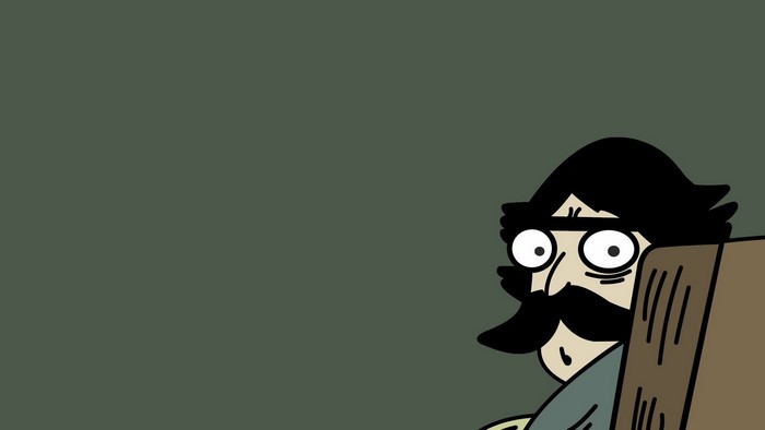 Man with mustache looking surprised