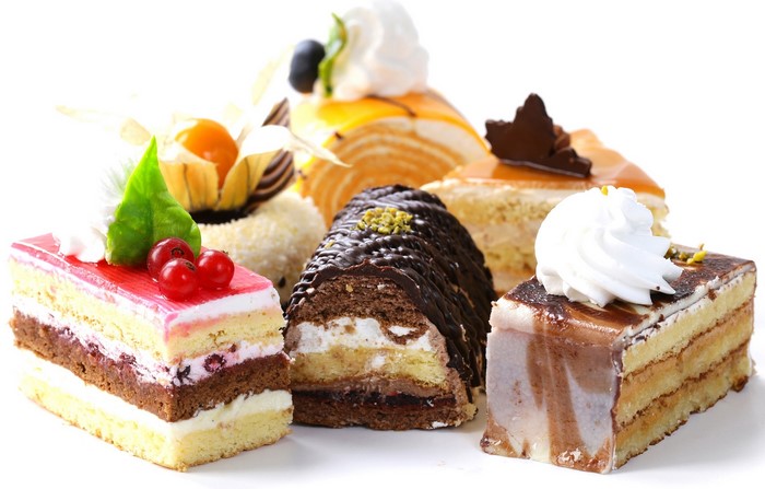 Assortment of delicious cakes and pastries